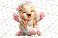 Quirky Easter Chicks Clipart, Cute Cartoon Chicks Pastel Png Product Image 2