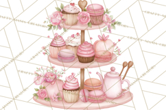Tea Party Dreams PNG, Girly Pastel Desserts Teacups Clipart Product Image 4