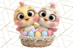 Quirky Easter Chicks Clipart, Cute Cartoon Chicks Pastel Png Product Image 4