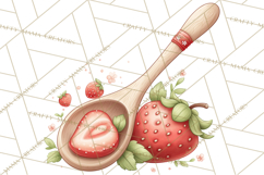 Strawberry Clipart, Kitchen Objects with Strawberries Png Product Image 4