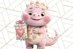 Valentine Dinosaur Clipart PNG Cute Dino Valentine Printable Product Image 4