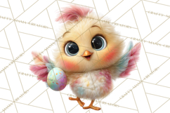 Quirky Easter Chicks Clipart, Cute Cartoon Chicks Pastel Png Product Image 5