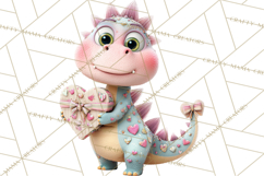 Valentine Dinosaur Clipart PNG Cute Dino Valentine Printable Product Image 5