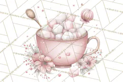 Tea Party Dreams PNG, Girly Pastel Desserts Teacups Clipart Product Image 2