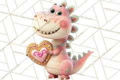 Valentine Dinosaur Clipart PNG Cute Dino Valentine Printable Product Image 2
