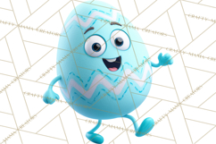 Cute Easter Egg Characters PNG, Adorable Spring Egg Clipart Product Image 4