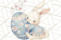 Chinoiserie Easter Clipart, Cute Elegant Bunny Easter Png Product Image 4