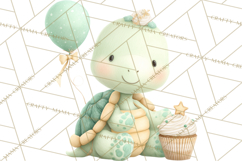 Pastel Birthday Clipart, Cute Party Animals PNG Product Image 4