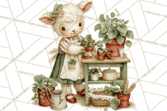 Vintage Garden Animals Clipart, Ducklings Bunnies Lambs Product Image 4