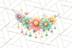 Pastel Retro 90s PNG, Cute Aesthetic Clipart, Checkerboard Product Image 4