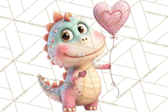 Valentine Dinosaur Clipart PNG Cute Dino Valentine Printable Product Image 3