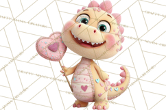 Valentine Dinosaur Clipart PNG Cute Dino Valentine Printable Product Image 4