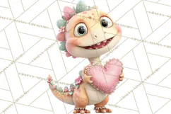 Valentine Dinosaur Clipart PNG Cute Dino Valentine Printable Product Image 5