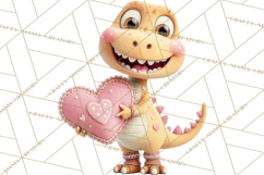 Valentine Dinosaur Clipart PNG Cute Dino Valentine Printable Product Image 2