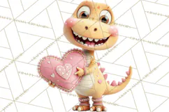 Valentine Dinosaur Clipart PNG Cute Dino Valentine Printable Product Image 2