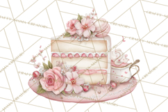 Tea Party Dreams PNG, Girly Pastel Desserts Teacups Clipart Product Image 2