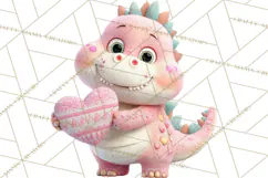 Valentine Dinosaur Clipart PNG Cute Dino Valentine Printable Product Image 3
