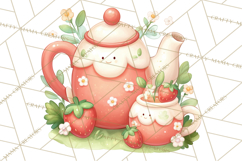Strawberry Clipart, Kitchen Objects with Strawberries Png Product Image 3