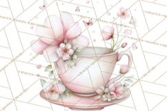 Tea Party Dreams PNG, Girly Pastel Desserts Teacups Clipart Product Image 4