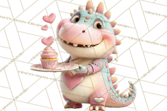 Valentine Dinosaur Clipart PNG Cute Dino Valentine Printable Product Image 4