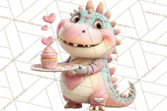 Valentine Dinosaur Clipart PNG Cute Dino Valentine Printable Product Image 4