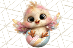 Quirky Easter Chicks Clipart, Cute Cartoon Chicks Pastel Png Product Image 2