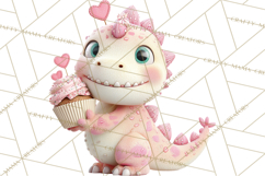 Valentine Dinosaur Clipart PNG Cute Dino Valentine Printable Product Image 3