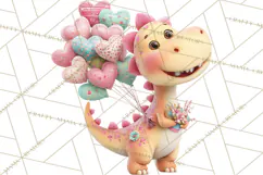 Valentine Dinosaur Clipart PNG Cute Dino Valentine Printable Product Image 4