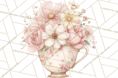Tea Party Dreams PNG, Girly Pastel Desserts Teacups Clipart Product Image 4