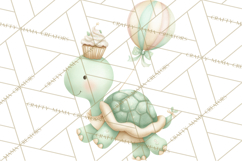 Pastel Birthday Clipart, Cute Party Animals PNG Product Image 5