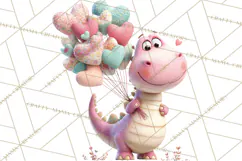 Valentine Dinosaur Clipart PNG Cute Dino Valentine Printable Product Image 5