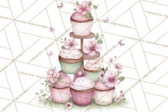 Tea Party Dreams PNG, Girly Pastel Desserts Teacups Clipart Product Image 5