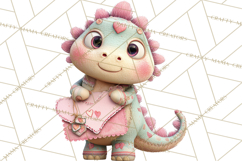 Valentine Dinosaur Clipart PNG Cute Dino Valentine Printable Product Image 2