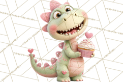 Valentine Dinosaur Clipart PNG Cute Dino Valentine Printable Product Image 5