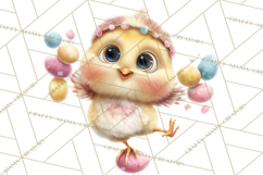 Quirky Easter Chicks Clipart, Cute Cartoon Chicks Pastel Png Product Image 2