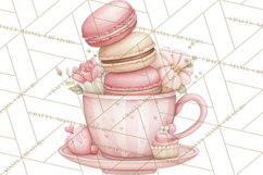 Tea Party Dreams PNG, Girly Pastel Desserts Teacups Clipart Product Image 2