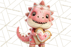 Valentine Dinosaur Clipart PNG Cute Dino Valentine Printable Product Image 3