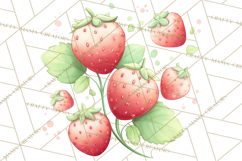 Strawberry Clipart, Kitchen Objects with Strawberries Png Product Image 3
