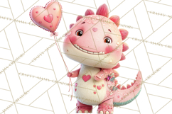 Valentine Dinosaur Clipart PNG Cute Dino Valentine Printable Product Image 4