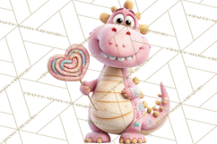 Valentine Dinosaur Clipart PNG Cute Dino Valentine Printable Product Image 5