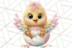 Quirky Easter Chicks Clipart, Cute Cartoon Chicks Pastel Png Product Image 5