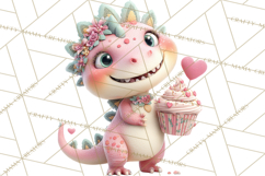 Valentine Dinosaur Clipart PNG Cute Dino Valentine Printable Product Image 2