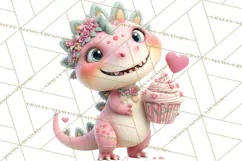 Valentine Dinosaur Clipart PNG Cute Dino Valentine Printable Product Image 2