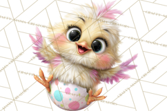Quirky Easter Chicks Clipart, Cute Cartoon Chicks Pastel Png Product Image 2