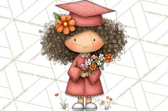 Kids Graduation Clipart PNG, Preschool Kindergarten Kids Product Image 2