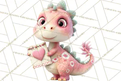 Valentine Dinosaur Clipart PNG Cute Dino Valentine Printable Product Image 3