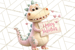 Valentine Dinosaur Clipart PNG Cute Dino Valentine Printable Product Image 4