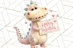 Valentine Dinosaur Clipart PNG Cute Dino Valentine Printable Product Image 4