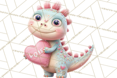 Valentine Dinosaur Clipart PNG Cute Dino Valentine Printable Product Image 5