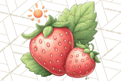 Strawberry Clipart, Kitchen Objects with Strawberries Png Product Image 5